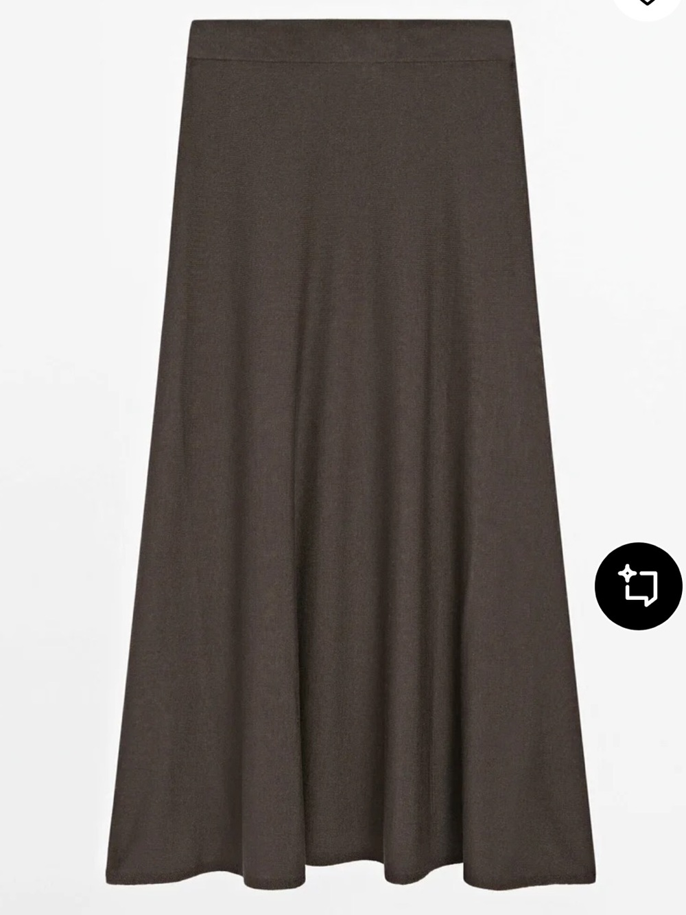 Massimo Dutti NWT lyocell silk blend flared midi skirt brown 5209/712 - Picture 5 of 8